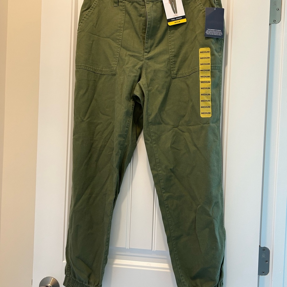 Women’s GAP Olive Green Twill Jogger Pants size M